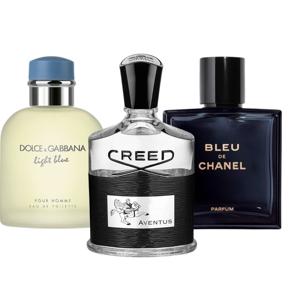 Cofanetto con 3 Profumi: Bleu de Chanel, Creed Aventus e Light Blue Dolce & Gabbana - 100 ml