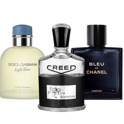 Cofanetto con 3 Profumi: Bleu de Chanel, Creed Aventus e Light Blue Dolce & Gabbana - 100 ml